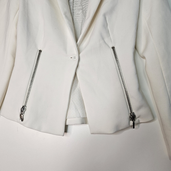 Zara Women's White Blazer One Button Closure  Size Small - Picture 6 of 9